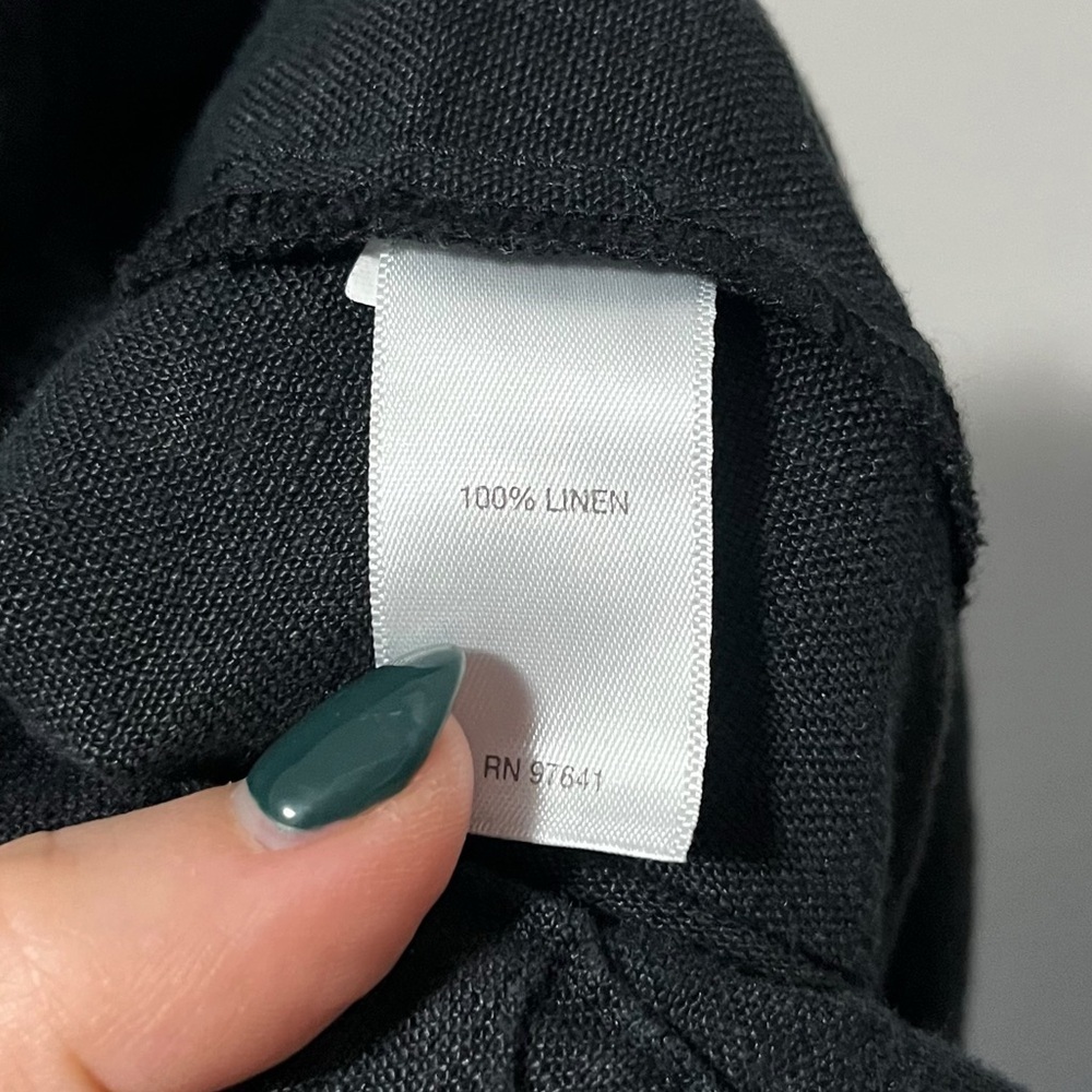 J. Jill Love Linen Black Straight Leg Cropped Pants Size Large Tall - Picture 8 of 9